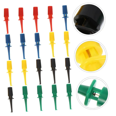 Colorful Multimeter Test Hook Clips 20 Pack Lightweight Grabber Probes For IC Testing And Electronic Repairs Ideal For DIY Electronics