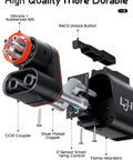 Beefed Up Nacs To Ccs1 Adapter For Tesla Supercharger V3 V4 250Kw Dc Fast Charge 500A showing CCS1 coupler and NACS unlock button.