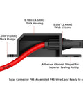 Cross-section of Weatherproof Solar Entry Gland for RV Roof Through Roof Entry Housing With 10AWG Solar Extension Cable and PG11 Waterproof Connector.