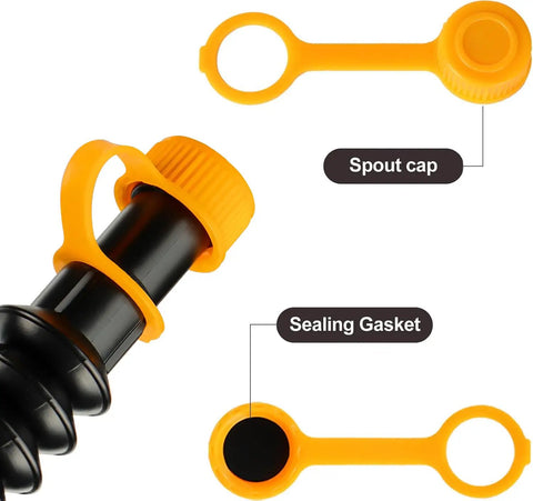 Gas Can Spout Replacement Kit With Flexible Nozzle And Vent Cap Includes Three Spouts, Three Vent Caps, Six Seals, Six Adapters And Drill Bit