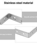 Stainless Steel L Shaped Corner Bracket for Furniture Fixing with Screws, Heavy Duty 90 Degree Angle Plate, smooth and burr-free finish
