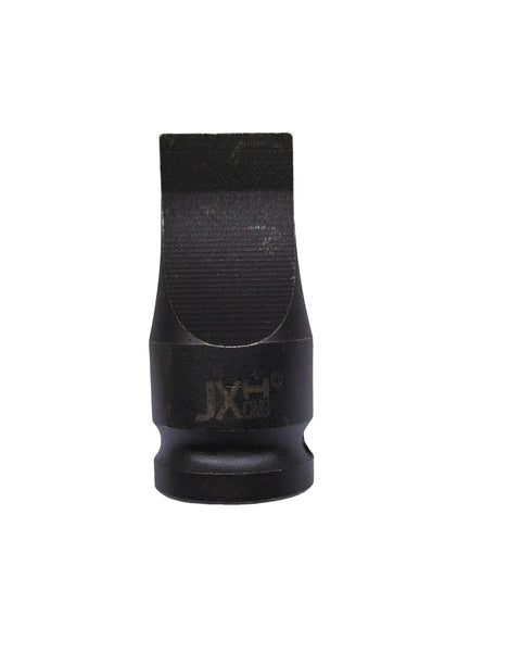 Beefy Half Inch Drive Slotted Screwdriver And Drag Link Socket With Three Quarter Inch By One Hundred Fifteen Thousandth Inch Tip, Durable Patent Pending Design, Standard Square Drive For Tough Automotive And Machinery Work. Black 1/2-inch drive socket
