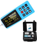 Portable Surface Roughness Tester With Ultra-High 0.001μm Resolution, Pro-Grade Digital Profilometer For Ra Rz Rq Rt RSm And More, 20H Battery Life, DSP Chip, 100 Data Storage, Handheld Precision Gauge showing display and carrying case