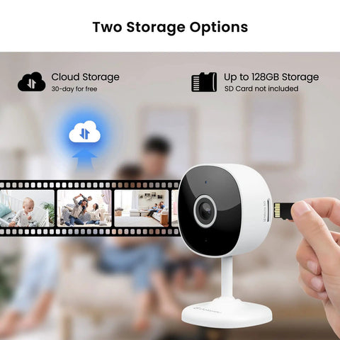 Upgrade 2K WiFi Indoor Security Camera With Remote Control For Baby, Pets And Elder Home Monitoring, Night Vision, SD Card insertion