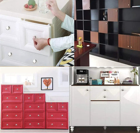 Sleek Polished Chrome Cabinet Knobs 4 Pack Round Mushroom Drawer Handles, 30mm Diameter, Zinc Alloy, Includes M4 Screws, Front Thickness About 25mm Fit, No Fuss Kitchen Upgrade for Cabinets and Furniture on white cabinet drawer