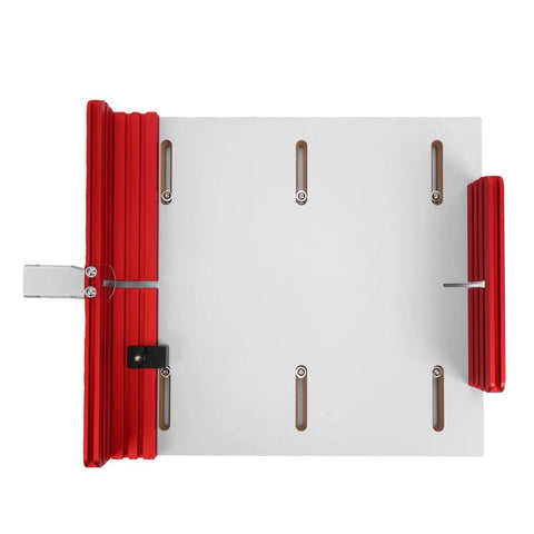 Top view of Table Saw Crosscut Sled With Aluminum Track Adjustable Woodworking Jig Router Sled Kit for precise woodworking cuts