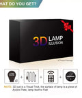 Package of Lit 3 Pattern 16 Colors 3D Night Light Illusion Lamp For Fans With Laser Etched Optical Acrylic Plate And 10 LED Uplights Star Wars Themed Gift displayed with components.