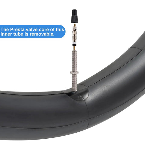 Two Pack 27.5 Inch Heavy Duty Bike Tubes 27.5x2.5 2.0/3.0 64/76-584 With 48mm Presta Valve Removable Valve Built Tough