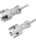 Double Function Pipe Threader Tool For Internal And External Threads One Half Inch And Three Quarter Inch Dies Alloy Steel Build Home Repair Threading Kit No Tool Swapping Built Tough For PVC PPR And More, shown with two dies