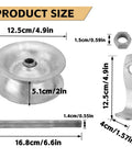 5 Inch Sliding Gate Rollers Heavy Duty Galvanized Steel Track Roller For 1 5 8 Inch Pipe Track Easy Install Pack Of 1 Rust Resistant Durable Weatherproof Gate Hardware parts with dimensions