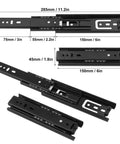 8 Pairs 6 Inch Black Soft Close Drawer Slides With Ball Bearing Full Extension Heavy Duty Quiet Hardware For Keyboard Trays Tables Drawers Shelves Nightstands And More, 6-inch black steel slides