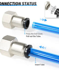 Female Straight Push To Connect Pneumatic Fittings One Quarter Inch Tube Outer Diameter To One Quarter Inch NPT Thread Copper And Plastic Air Fittings demonstration