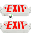 Two Pack Exit Sign With Emergency Lights Color Changing Red And Green UL Certified Battery Backup And Two Adjustable LED Heads