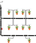 Diagram of Half Inch Drip Irrigation Fittings Kit For Half Inch Tubing 18 Pieces Tees Switch Valves T Connectors Elbows Reducers
