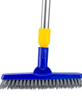 Long Reach Grout Brush With Extendable Stainless Steel Handle For Floor To Wall Cleaning No Knees Back Saving Tile Scrub in Blue