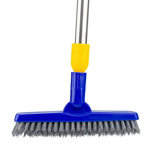 Long Reach Grout Brush With Extendable Stainless Steel Handle For Floor To Wall Cleaning No Knees Back Saving Tile Scrub in Blue