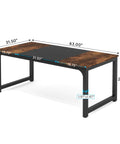 Massive 63-Inch Wide Computer Desk With 31.5-Inch Depth, vintage black metal frame, home office table for multiple uses
