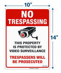 4-Pack No Trespassing Signs Outdoor For Private Property Made From Aluminum 10x14 Inches With UV Ink Print