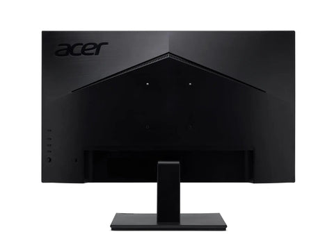 Rear view of black monitor with stand, showing VESA mount and logo, part of Two Pack 24 Inch FHD IPS Monitor with 120 Hz Refresh Rate.