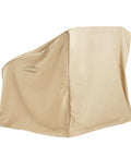 Weatherproof Patio Club Chair Cover With UV Resistant Polyester Outdoor Furniture Shield for sun rain and wind on beige chair