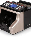 Heavy Duty Automatic Money Counter With UV IR MG Fake Bill Detection Variable Speed Cash Counting Machine featuring large LED display.
