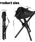 Lightweight Travel Folding Tripod Camping Stool Portable Chair 14.6 Inch Seat Holds Up To 210 Lbs unfolded and folded view