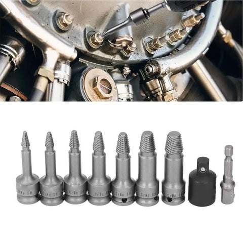 Premium Anu Limen Screw Extractor Set Kills Stripped Broken Bolts Easy! 9 Piece 3/8 Drive Chrome Moly Killer Kit For Damaged Studs And Threads, 3/8 drive screw extractors
