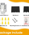 All In One 96W LED Driver And Dimmer For LED Strip Lights, 120V AC To 24V DC Dimmable Power Supply, 2 In 1 Dimmer Switch, Works With Single Pole And 3 Way Circuits, Low Voltage Transformer, UL Listed, White package includes dimmer switch, barriers, wire nuts, screws, and guide