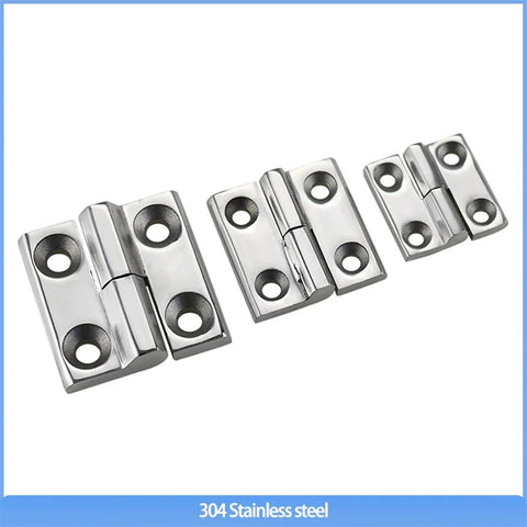 Five polished 304 stainless steel detachable hinges for heavy-duty industrial equipment.