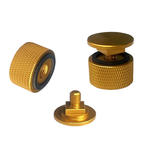 Heavy Duty Welding Hood Helmet Fasteners For 100 Series Flip Hood And Fiber Metal Headgear Water Ripple Pattern Screws Replaces Plastic Parts Aluminum Gold Finish 1 Pair