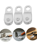 12 Pack Swivel Rope Pulleys For 6mm Rope Aluminum Coated Zinc Cable Roller With Smooth Bearing System Low Friction Durable Lightweight Pulleys For Outdoor Adventures And Home DIY Projects Go To Gear, 3 pulleys shown