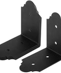 Beefed Up Heavy Duty 4 Pack Metal Angle Brackets 90 Degree L Brackets 5.9 Inch Long for wood truss reinforcement, black finish