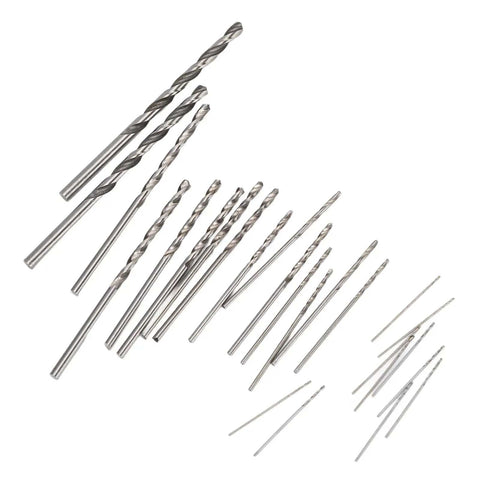 25Pcs HSS Micro Twist Drill Bit Set For PCB And Jewelry Crafting, Dope Precision Bits 0.5mm To 3.0mm displayed in various sizes