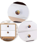 Chakra Drawer Knobs With Screws Set Of 2 Ammonite Fossil Resin Crystal Stone Pulls Handle for dresser and cupboard decor