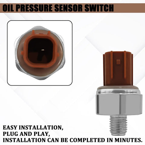 Oil Pressure Sensor Switch For Honda Accord Crosstour Odyssey Pilot Passport Ridgeline With Automatic Transmission Direct Fit Replace 37240-R70-A02 37240-R70-A03 37240-R70-A04, product showing connector and threaded end.