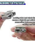 Tachometer pigtails for Heavy Duty HEI Distributor Pigtail Wire Harness, featuring locking tabs for a secure connection.