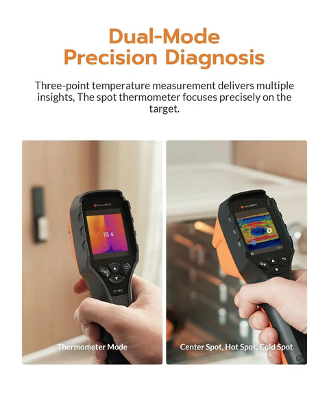 Dual-mode Ultra Light Thermal Imaging Camera With Thermometer Mode For HVAC And Electrical Inspections.