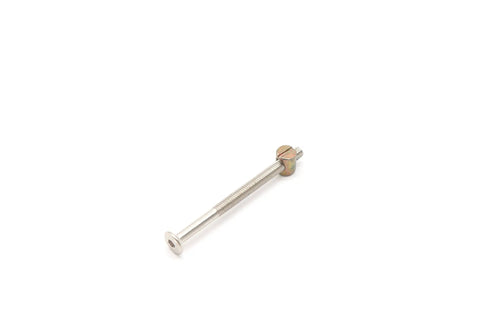 Hella Sturdy M6x100mm Bunk Bed Bolts Compatible With Ikea Bed Frames Headboard Screws With Barrel Nuts Includes 4Mm Hex Key Tool Fastener Kit Pack Of 20 Pieces, showing a single bolt and nut.