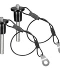 Two Pack 304 Stainless Steel Ball Locking Pins With Quick Release Push Button And 24 Cm Lanyard Cable 6 mm Diameter 25 mm Usable Length