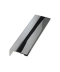 Edge Pull Cabinet Handle Polished Chrome Six Inch Projection Five And One Eighth Inch Mounting Centers Transitional Style Ten Pack Durable Metal Hardware For Cabinets And Drawers
