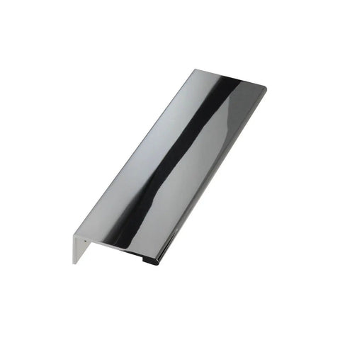 Edge Pull Cabinet Handle Polished Chrome Six Inch Projection Five And One Eighth Inch Mounting Centers Transitional Style Ten Pack Durable Metal Hardware For Cabinets And Drawers