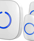 Wireless Doorbell Kit for Home, Apartments, Offices and Classrooms With 2 Transmitters and 1 Plug In Receiver, Battery Powered, Easy Setup, LED Flash, No Hassle DIY Install, White