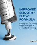 Improved smooth-flow formula sealant being dispensed from a tube, designed for concrete crack repair with 10 Ft Fast Set Concrete Crack Repair Kit With Polyurethane Injection System For Foundation And Basement Walls, Waterproof Sealant, Concrete Filler, Easy Home Fix For Leaks And Cracks, Long Lasting Structural Strength