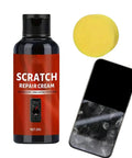 30G Glass Scratch Remover for Phone Screens With Sponge Gentle Polishing Quick Fix Cream and cellphone with scratches