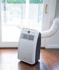 Portable Air Conditioner Window Vent Kit With Adjustable Window Seal And 5.9 Inch Exhaust Hose, 59 Inch Length, installed on sliding door