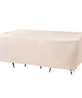 Patio Furniture Cover Waterproof UV Resistant For 72 To 84 Inch Dining Table And Chair Set Beige 108 Inch By 82 Inch