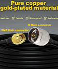 Ultra Flexible RG58 N Male To SMA Male Antenna Coax Cable 75 Feet Low Loss 50 Ohm Pure Copper RF Cable showing connectors