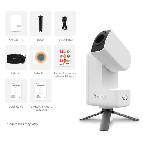 All In One Smart Digital Telescope With Built In Camera Ultra Portable Travel Companion shown with accessories including tripod and filter