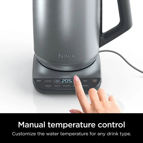Precision Temperature Electric Kettle With 1500W Fast Boil 7 Cup Capacity BPA Free Stainless Hold Temp Setting And 7 Presets.