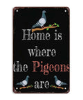 8x12 Inch Metal Sign Featuring Elegant Cute Homing Pigeon Racing Breed For Hobbyists And Animal Lovers Decor With Distinctive Artistic Fonts